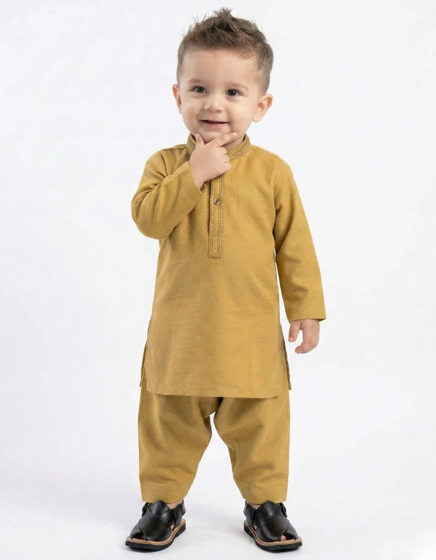 OCHRE KAMEEZ SHALWAR | JJIKS-A-39618/S26/JJ10850-SF - Image 2