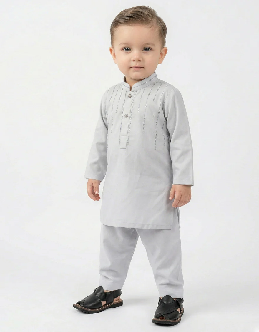 SKY BLUE KAMEEZ SHALWAR | JJIKS-A-42045/S26/JJ10375-SF - Image 2