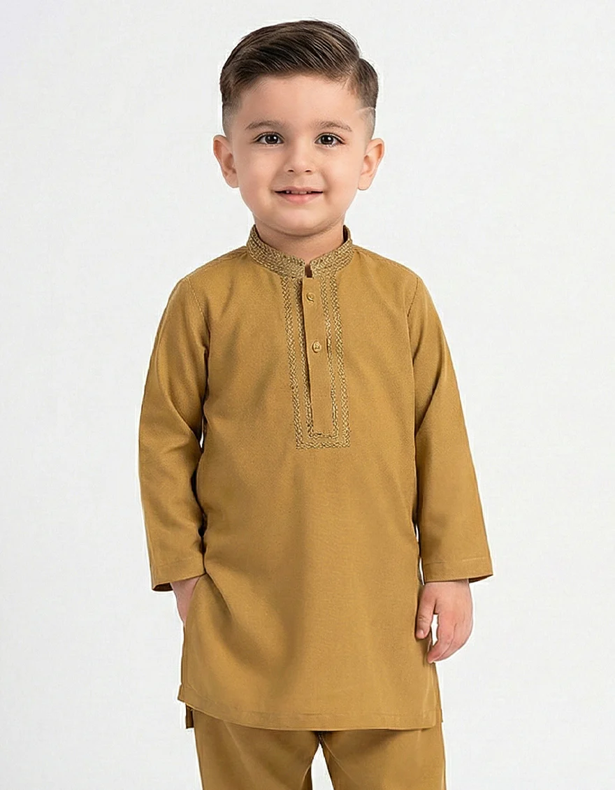 GOLDEN POLYESTER KAMEEZ SHALWAR | JJIKS-W-39599/S26/JJ10592-SF - Image 2