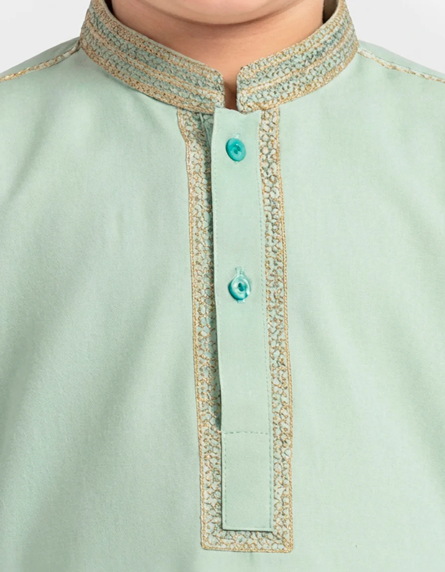 LIGHT GREEN POLYESTER KAMEEZ SHALWAR | JJIKS-W-39600/S26/JJ10592-SF - Image 3