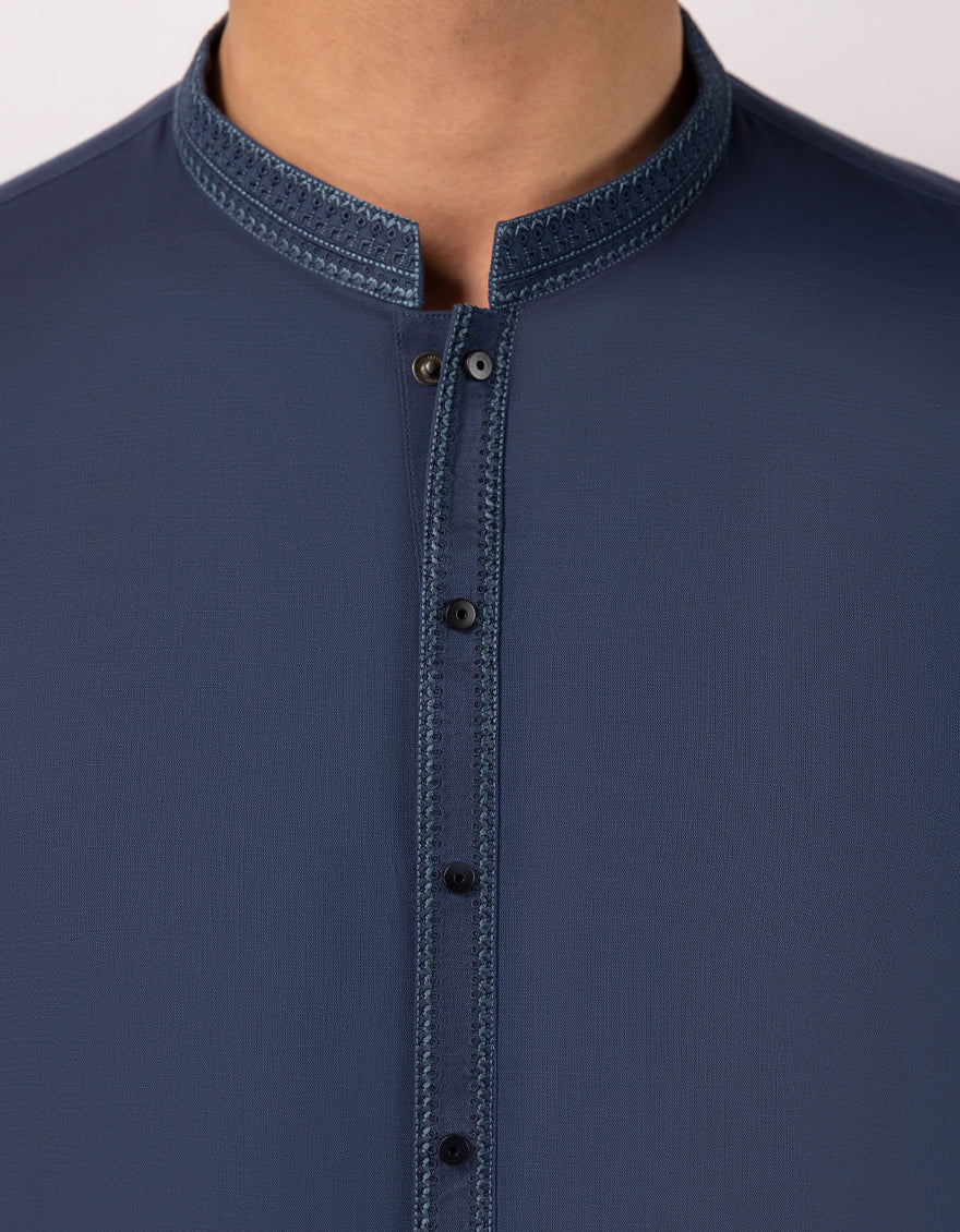 DARK BLUE COTTON KURTA | JJK-A-33820/S26/JJ10446-SF - Image 3