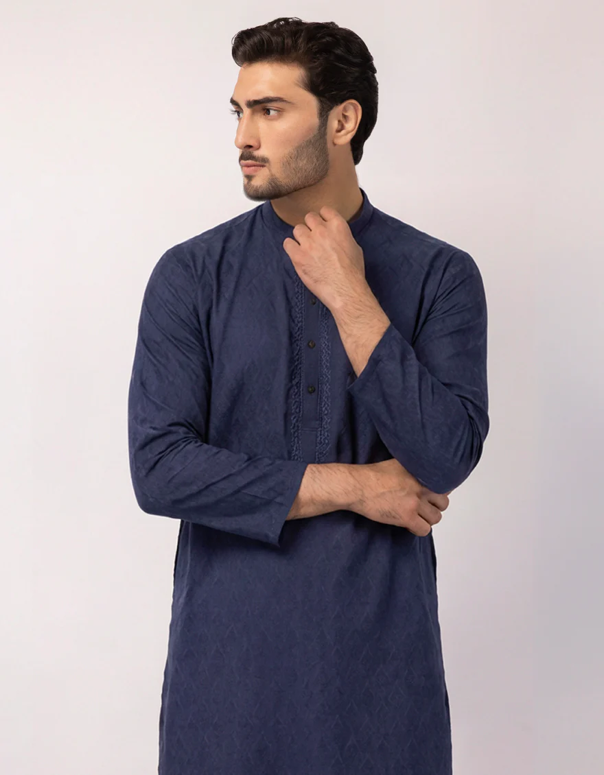 BLUE COTTON KURTA | JJK-S-33926/S26/JJ10621-SF - Image 2