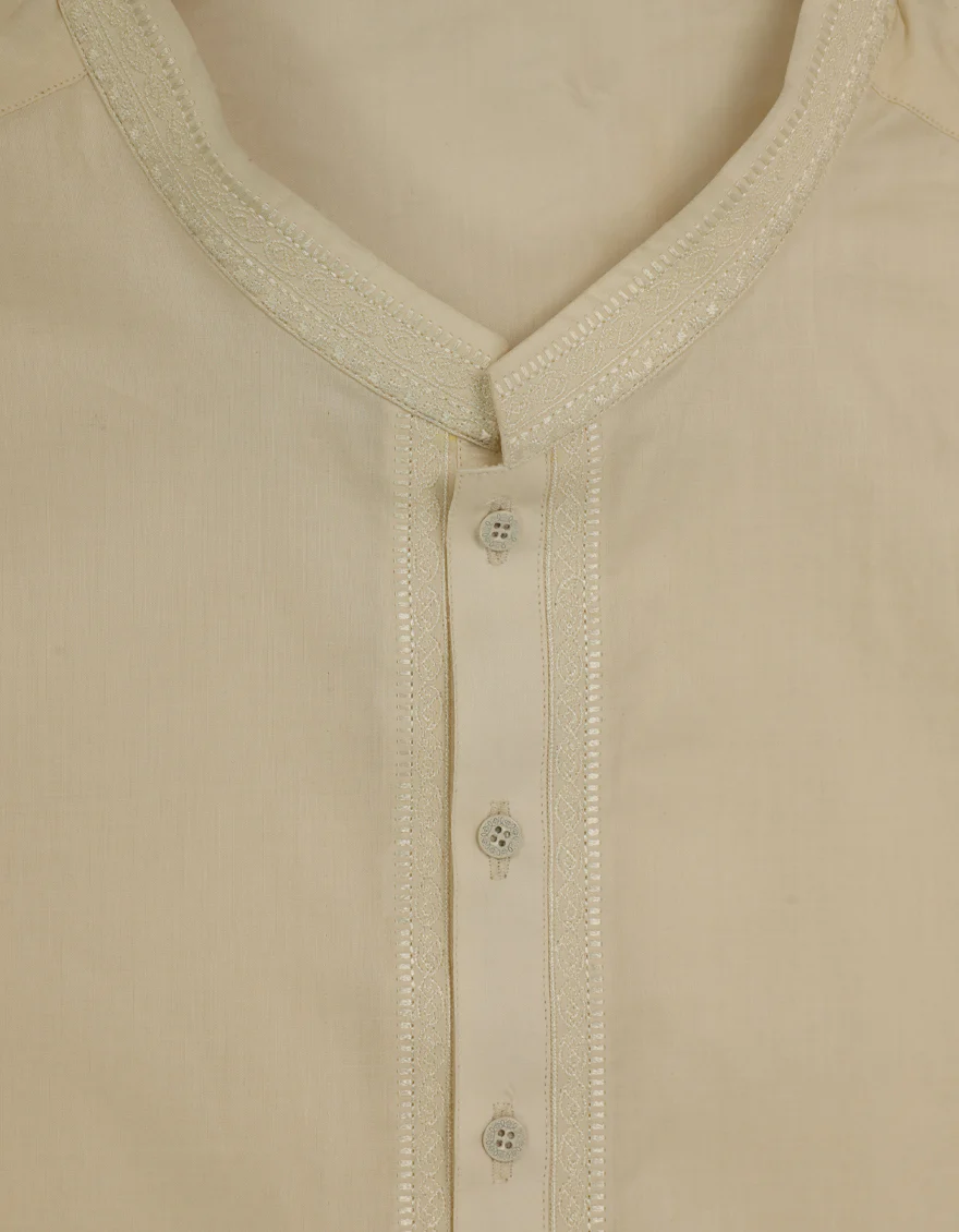 CREAM COTTON KURTA | JJK-S-33969/S26/JJ10236-SF - Image 3
