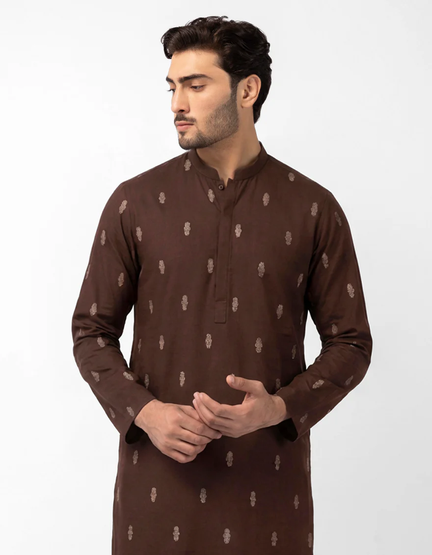 BROWN COTTON KURTA | JJK-S-47602/S26/JJ10903-SF - Image 2