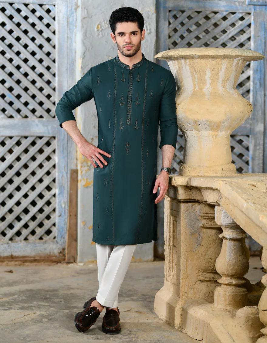 DARK GREEN SPECIAL KURTA | JJK-SP-A-45456/S24/JJ1105-FL
