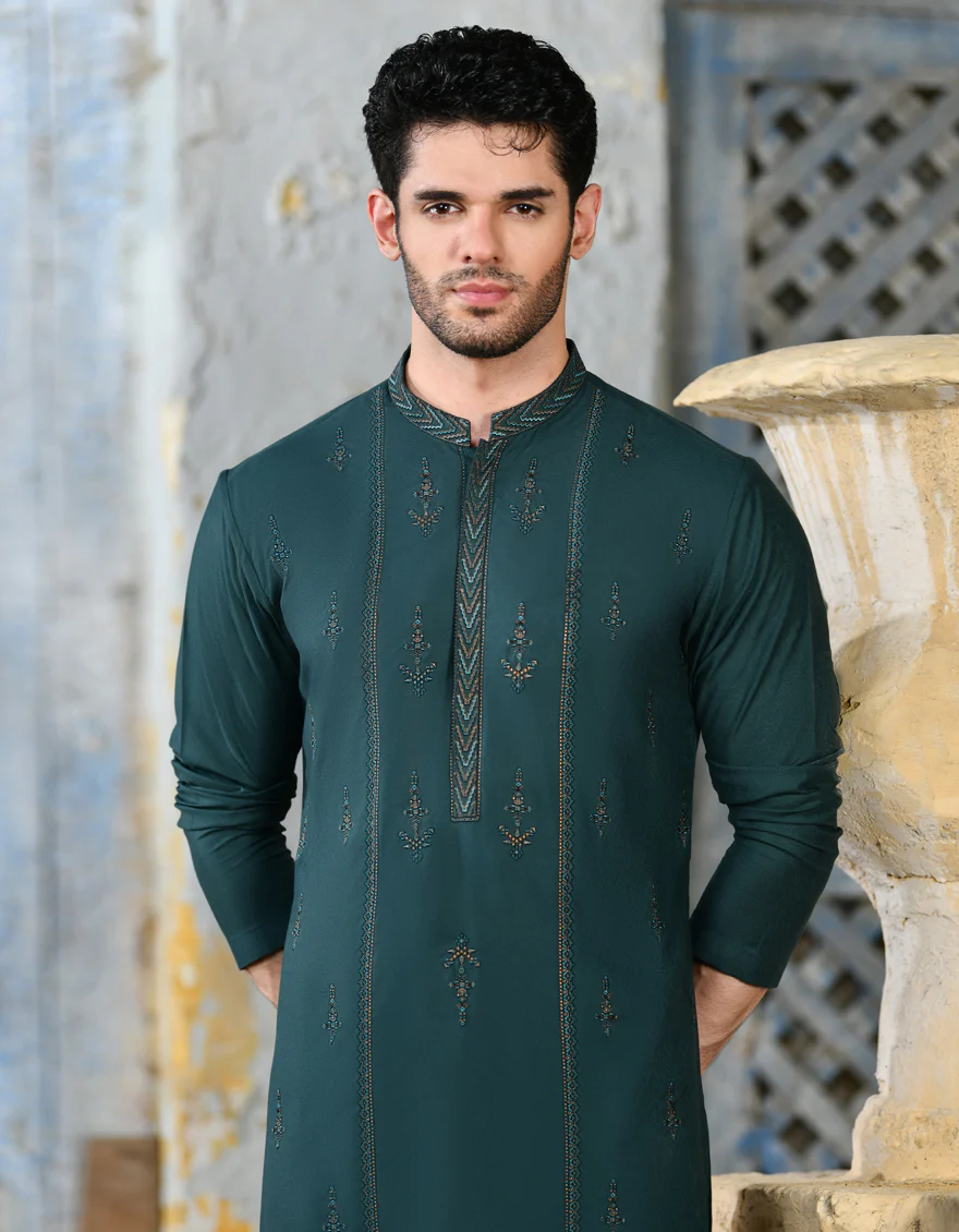 DARK GREEN SPECIAL KURTA | JJK-SP-A-45456/S24/JJ1105-FL - Image 2