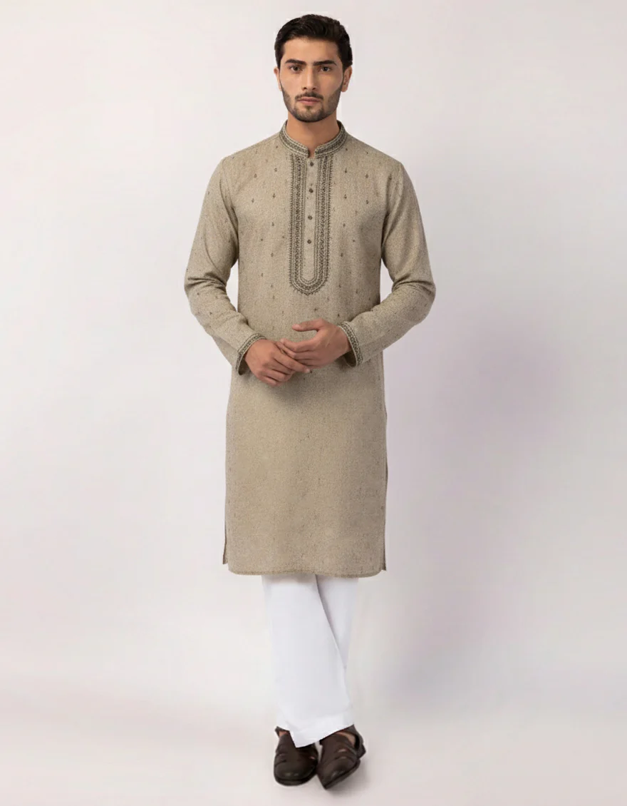 DULL GOLD POLYESTER SPECIAL KURTA | JJK-SP-A-50432/S26/JJ9964-FL
