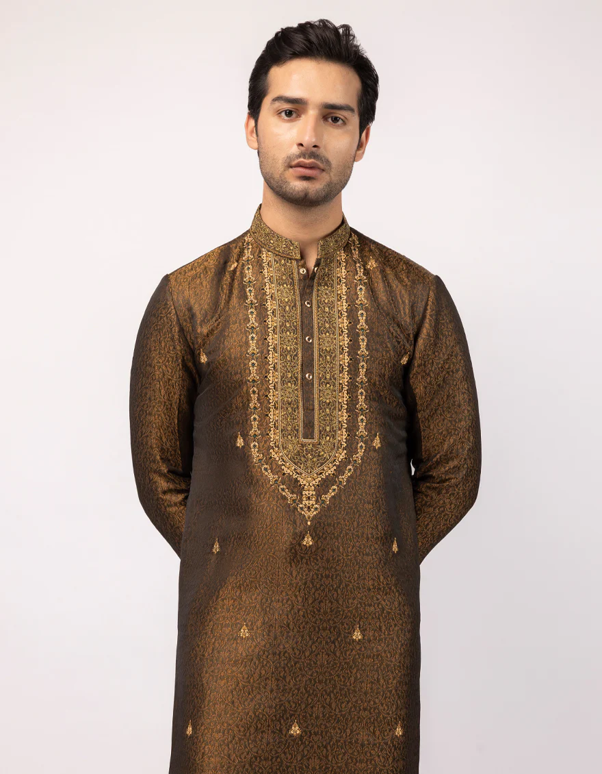 GOLDEN GREEN SPECIAL KURTA | JJK-SP-A-50438/S26/JJ9963-SP - Image 2