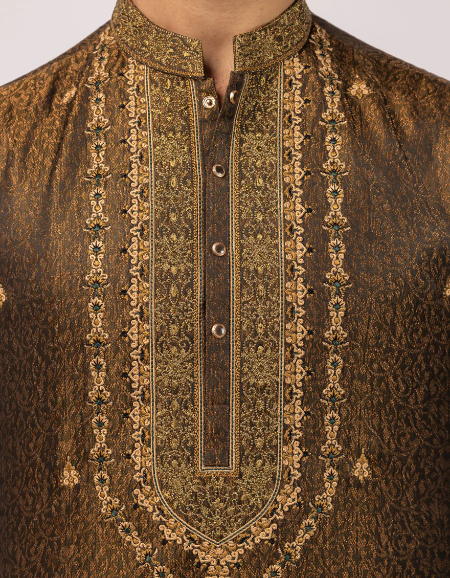GOLDEN GREEN SPECIAL KURTA | JJK-SP-A-50438/S26/JJ9963-SP - Image 3