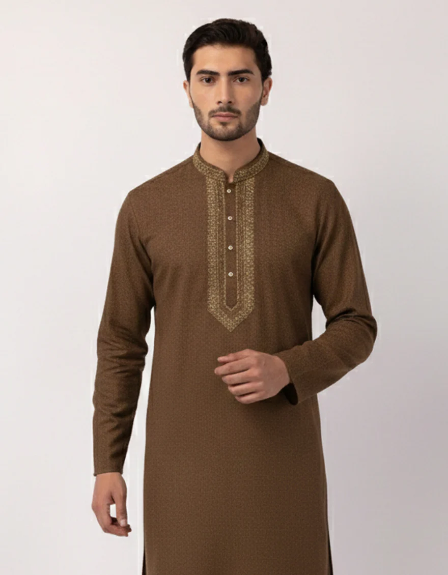 RUST POLYESTER SPECIAL KURTA | JJK-SP-A-50515/S26/JJ10325-FL - Image 2