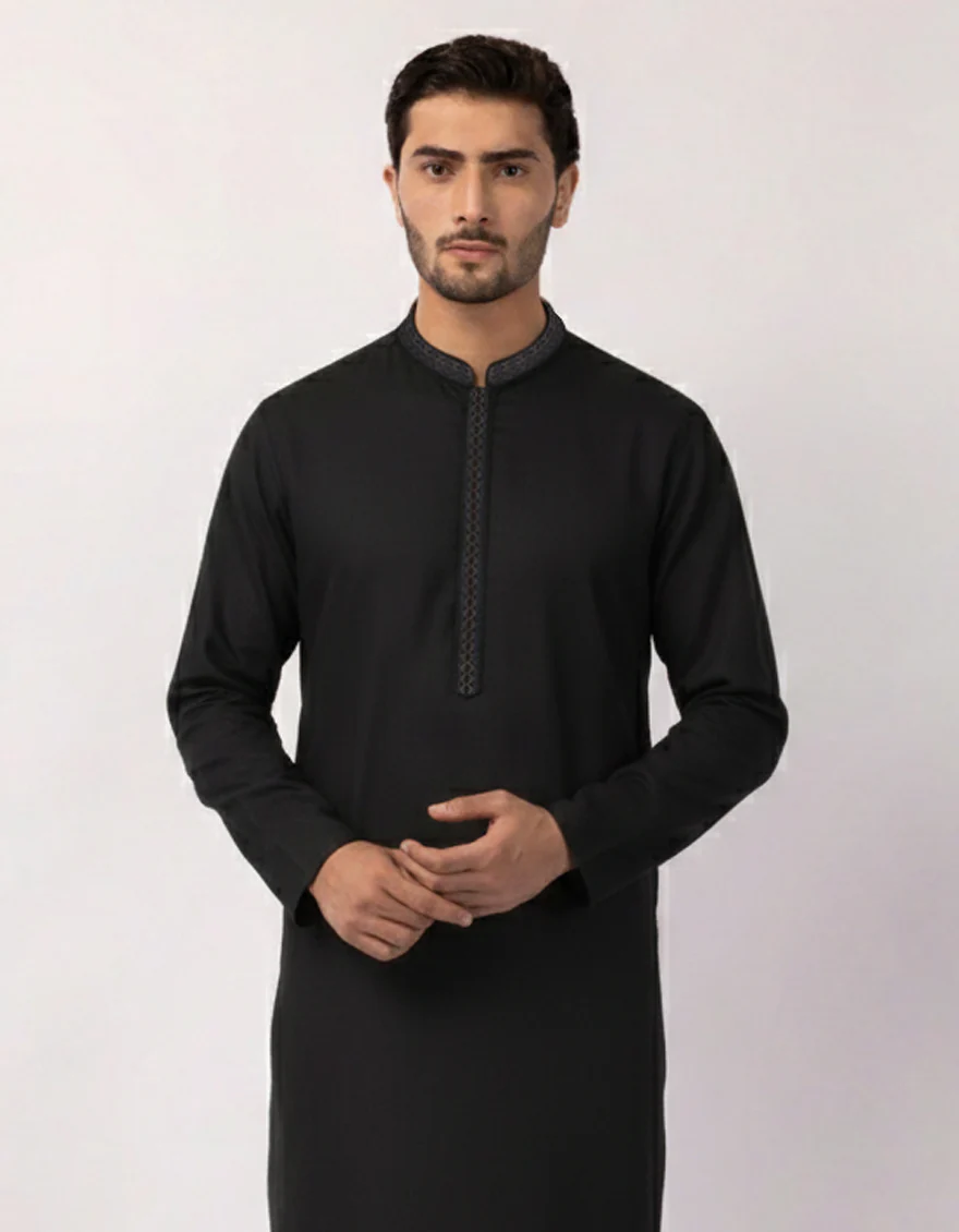 BLACK BLENDED SPECIAL KURTA | JJK-SP-A-50554/S26/JJ10638-FL - Image 2