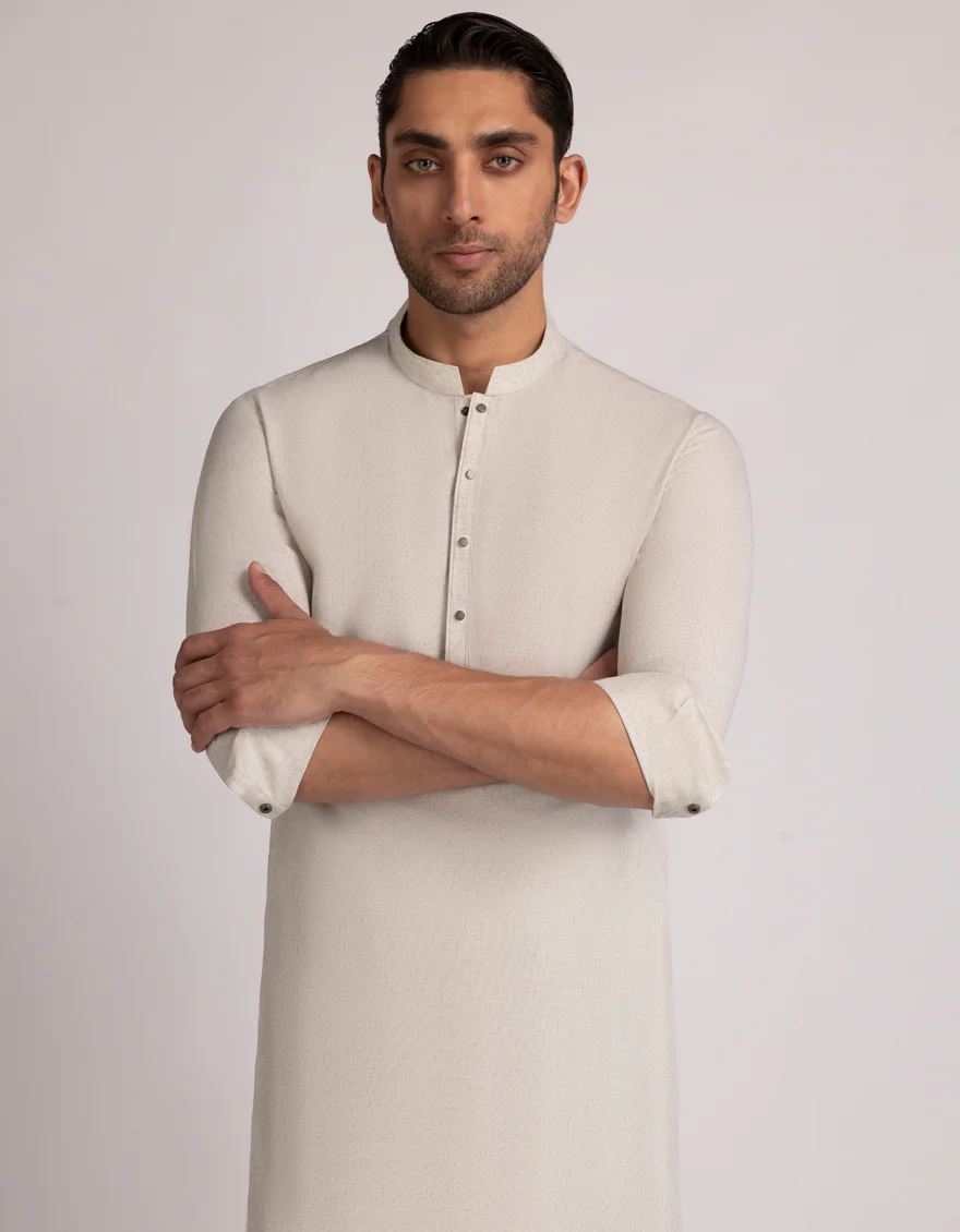 CREAM KURTA TROUSERS | JJKP-A-33726/S25/JJ10373-CL - Image 2