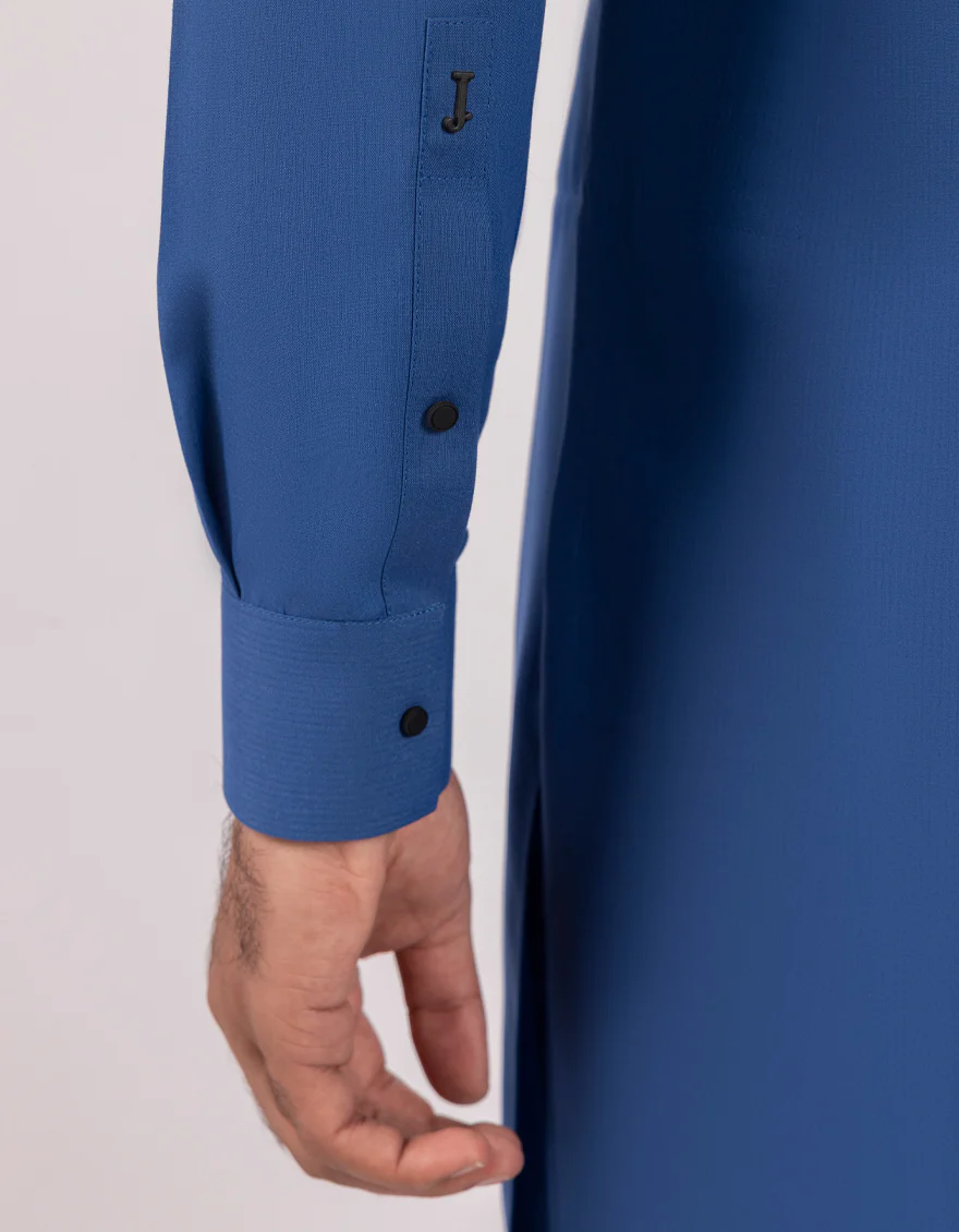 BLUE POLYESTER KURTA TROUSERS | JJKP-A-33730/S25/JJ9944-SF - Image 4