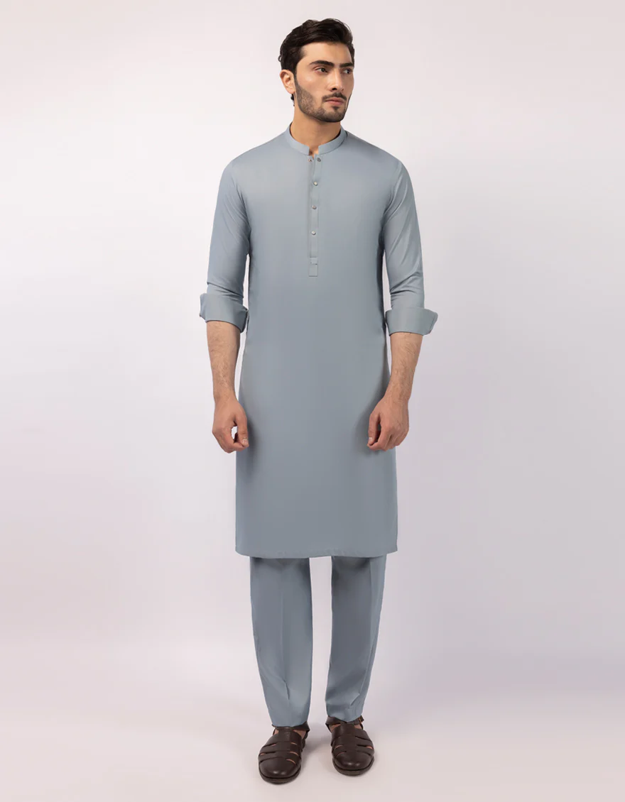 AZURE BLUE KURTA TROUSERS | JJKP-A-33773/S26/JJ10455-CL
