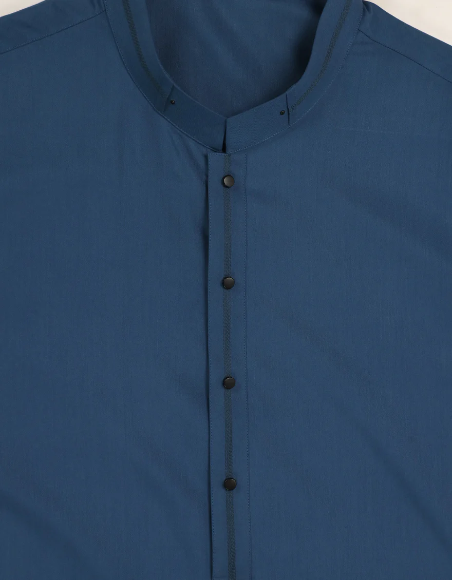 BLUE BLENDED KURTA TROUSERS | JJKP-A-33932/S26/JJ9826-CL - Image 3