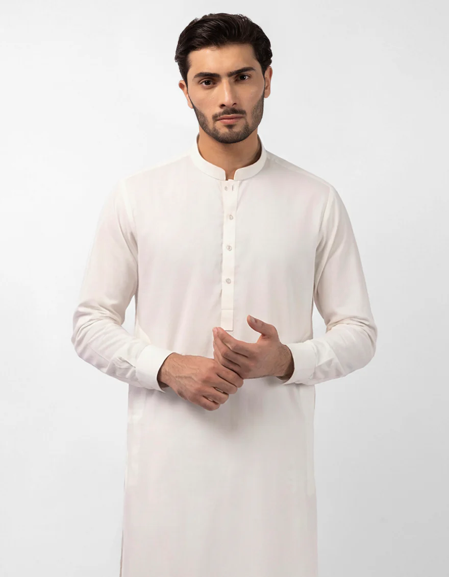 OFF WHITE BLENDED KURTA TROUSERS | JJKP-A-47611/S26/JJ10786-PN - Image 2