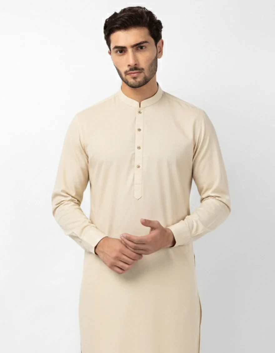 CREAM BLENDED KURTA TROUSERS | JJKP-A-47619/S26/JJ10736-PN - Image 2