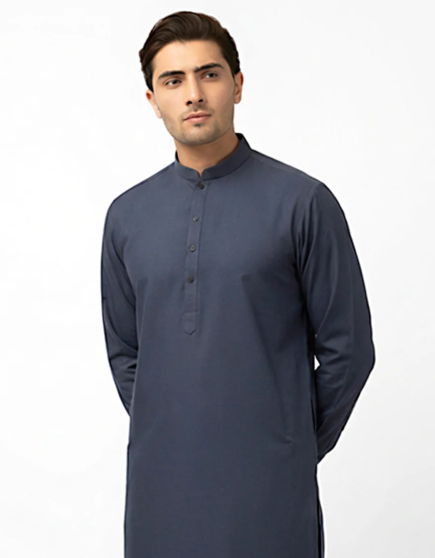 DARK BLUE COTTON KURTA TROUSERS | JJKP-A-47624/S26/JJ10640-PN - Image 2