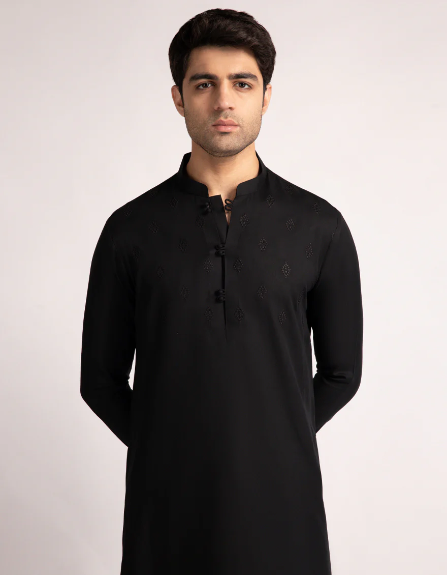 BLACK BLENDED KURTA TROUSERS | JJKP-A-50428/S25/JJ10277-SF - Image 2