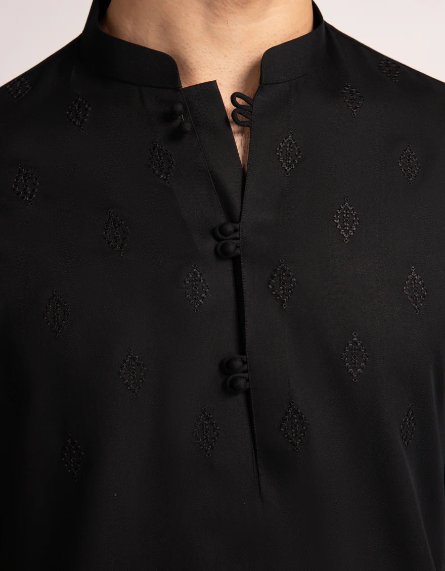 BLACK BLENDED KURTA TROUSERS | JJKP-A-50428/S25/JJ10277-SF - Image 3