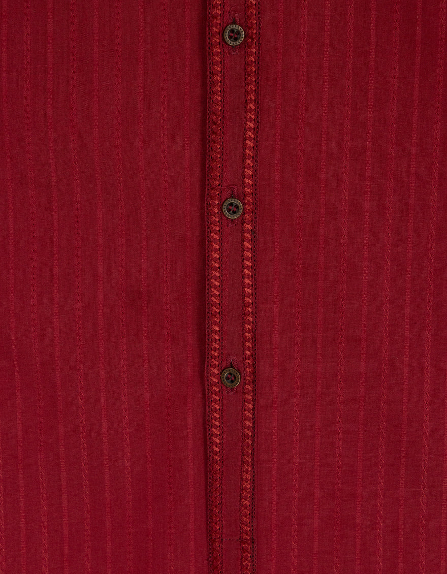 MAROON COTTON KURTA TROUSERS | JJKP-S-33899/S26/JJ10845-SF - Image 3