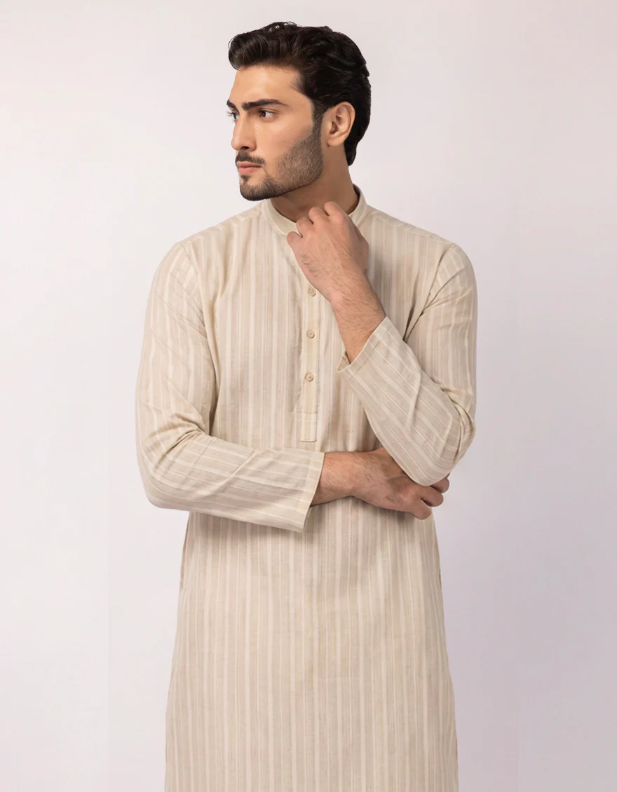 OFF WHITE COTTON KURTA TROUSERS | JJKP-S-33937/S26/JJ10846-SF - Image 2