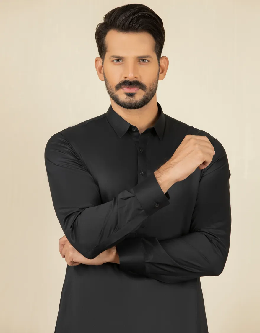 BLACK KAMEEZ SHALWAR | JJKS-A-30729-R44-AP/S25/JJ10252-PN - Image 4
