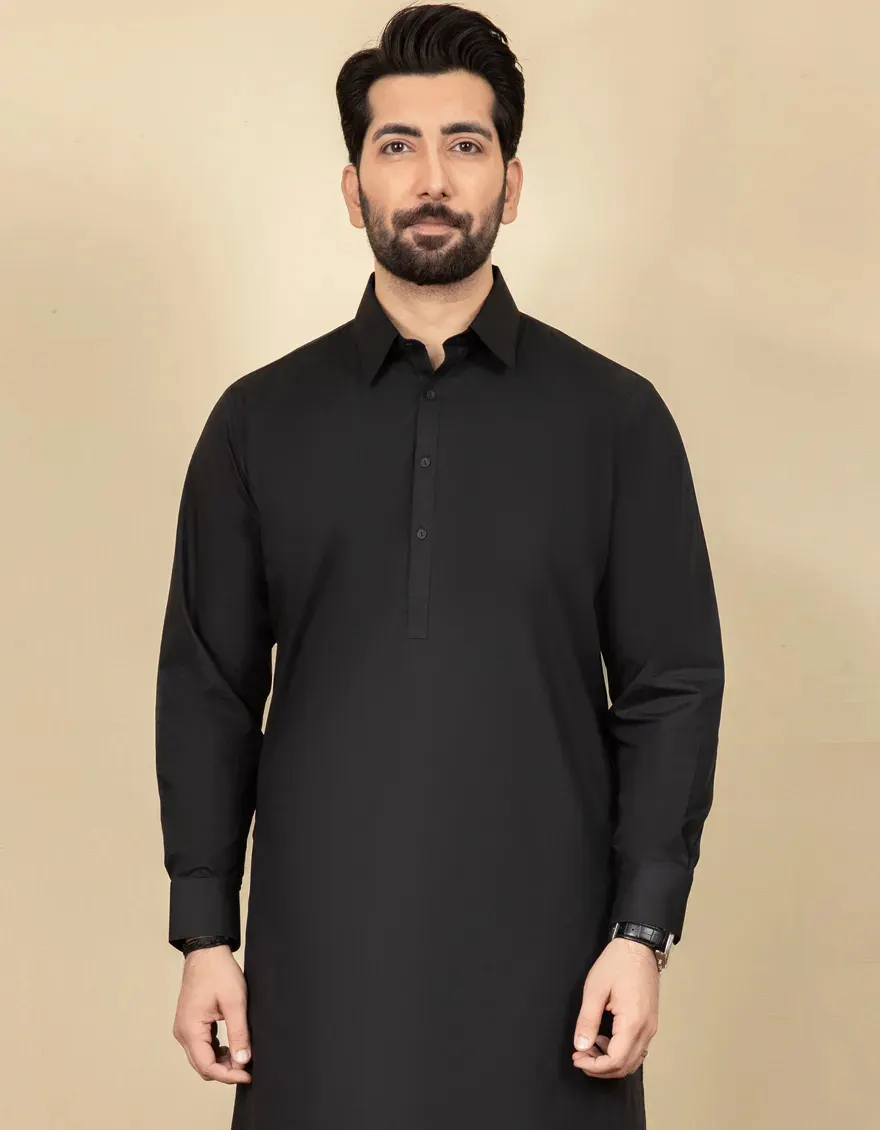 BLACK BLENDED KAMEEZ SHALWAR | JJKS-A-30729-R47-AP/S26/JJ10552-PN - Image 2