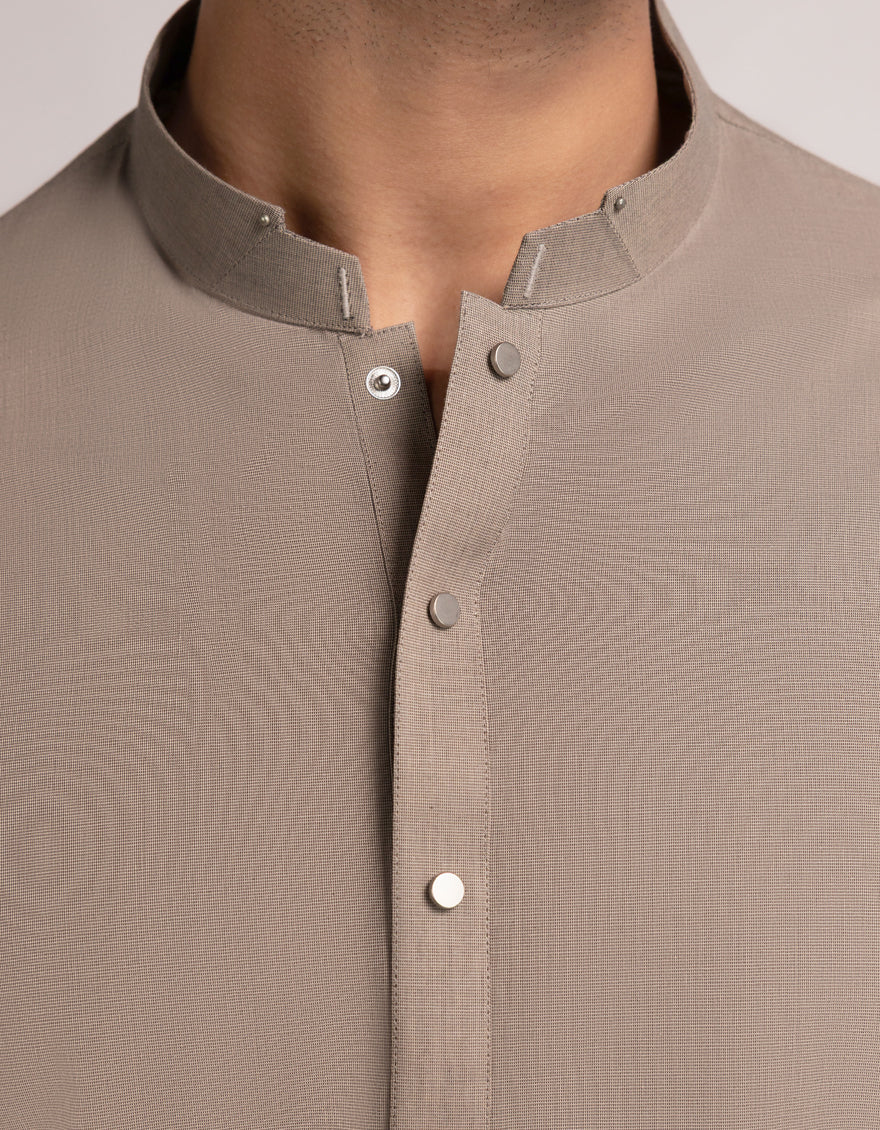 LIGHT BROWN COTTON KAMEEZ SHALWAR | JJKS-A-33637/S25/JJ9763-CL - Image 3