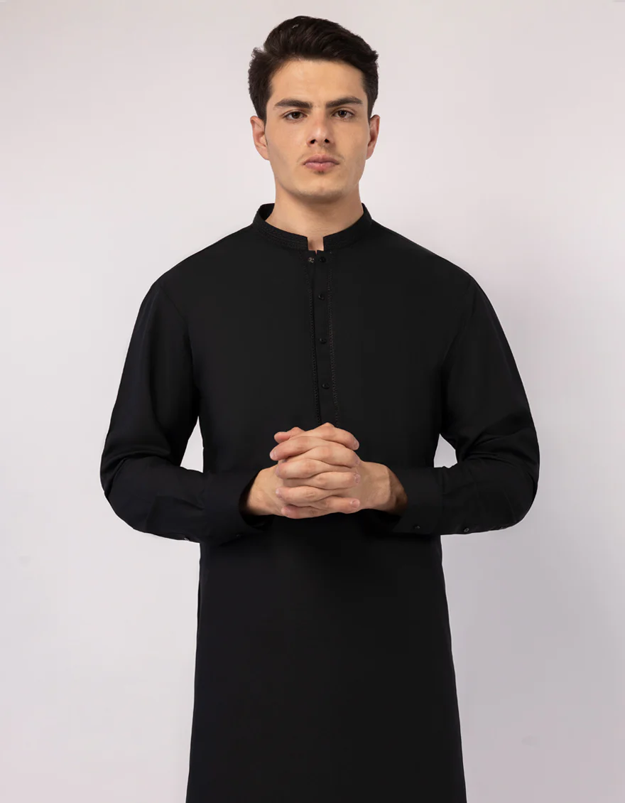 BLACK KAMEEZ SHALWAR | JJKS-A-33647/S26/JJ9817-SF - Image 2