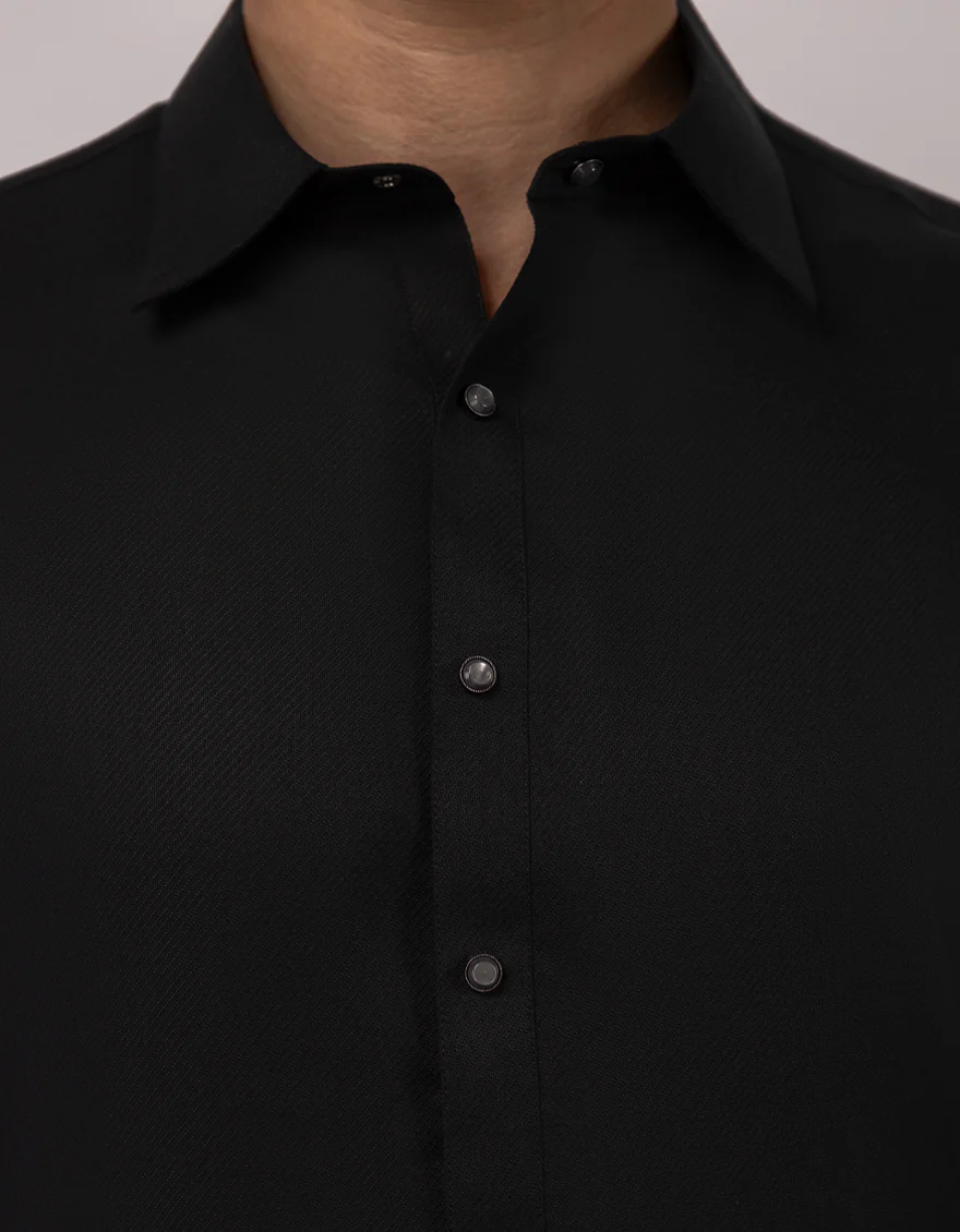 BLACK BLENDED KAMEEZ SHALWAR | JJKS-A-33804/S26/JJ10417-CL - Image 3