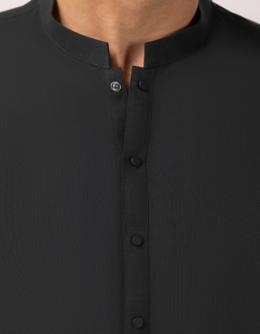 BLACK GREEN COTTON KAMEEZ SHALWAR | JJKS-A-33829/S26/JJ10021-PN - Image 3
