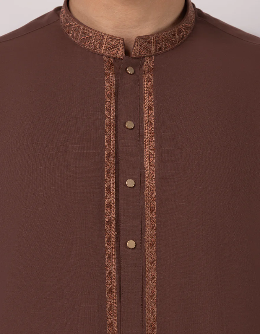 BROWN KAMEEZ SHALWAR | JJKS-A-33873/S26/JJ10347-SF - Image 3