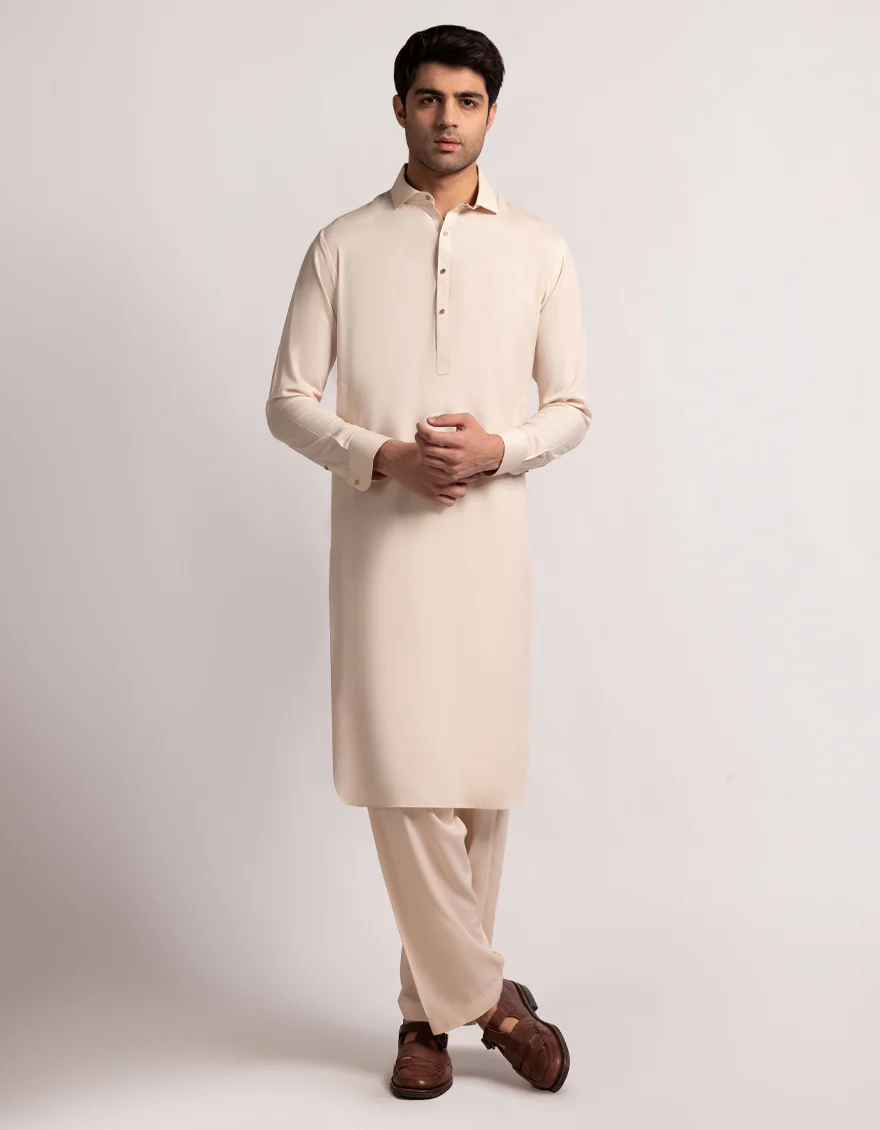 CREAM BLENDED KAMEEZ SHALWAR | JJKS-A-47544/S25/JJ10370-CL