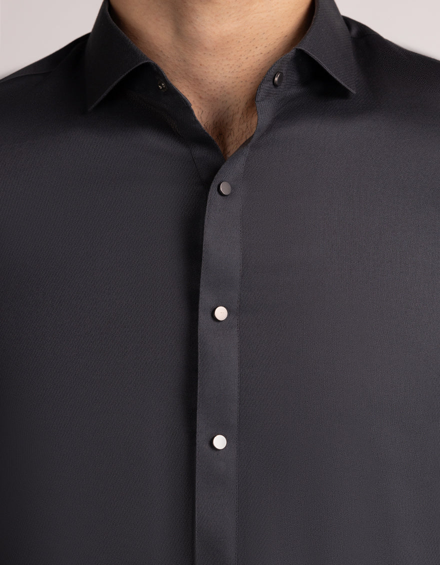 DARK GREY COTTON KAMEEZ SHALWAR | JJKS-A-47558/S25/JJ9829-PN - Image 3