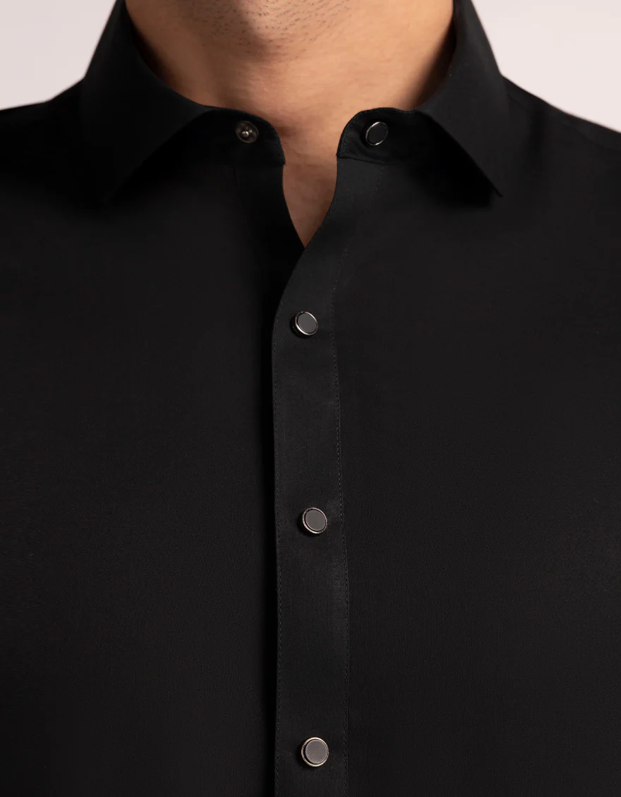 BLACK COTTON KAMEEZ SHALWAR | JJKS-A-47559/S25/JJ6923-PN - Image 3