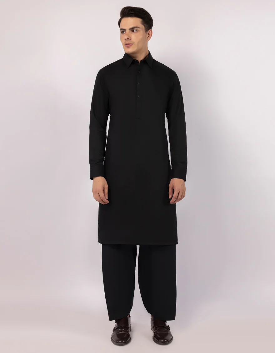 BLACK BLENDED KAMEEZ SHALWAR | JJKS-A-47573/S26/JJ9824-CL