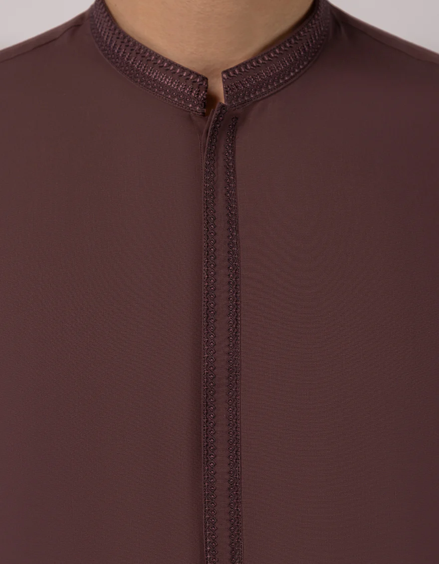 LIVER BROWN BLENDED KAMEEZ SHALWAR | JJKS-A-47587/S26/JJ10593-SF - Image 3
