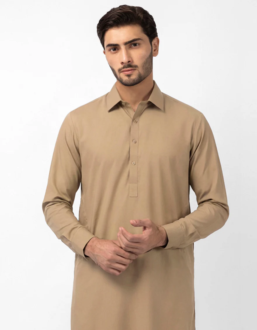 BROWN BLENDED KAMEEZ SHALWAR | JJKS-A-47607/S26/JJ10616-PN - Image 2