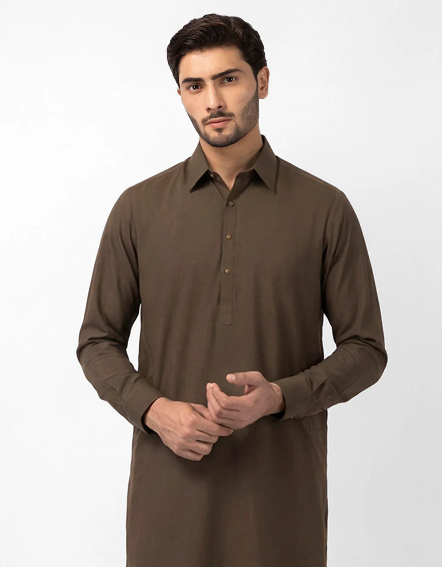 MEHNDI GREEN BLENDED KAMEEZ SHALWAR | JJKS-A-48282-SIG/S25/JJ10119-EX - Image 2