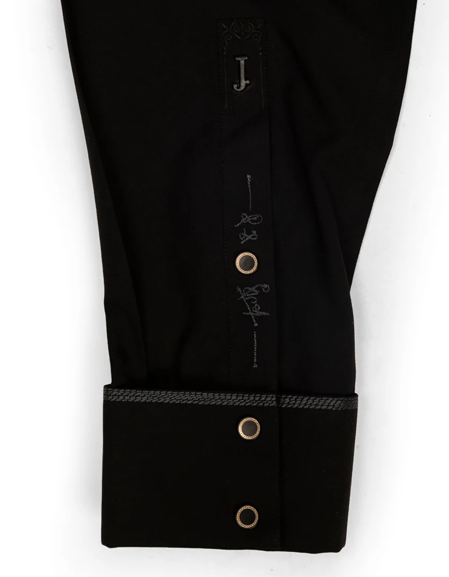 BLACK BLENDED KAMEEZ SHALWAR | JJKS-A-48283-SIG/S25/JJ10119-EX - Image 4