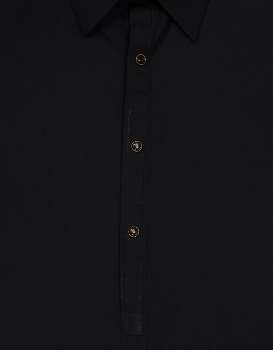 NAVY BLUE BLENDED KAMEEZ SHALWAR | JJKS-A-48284-SIG/S25/JJ10119-EX - Image 3