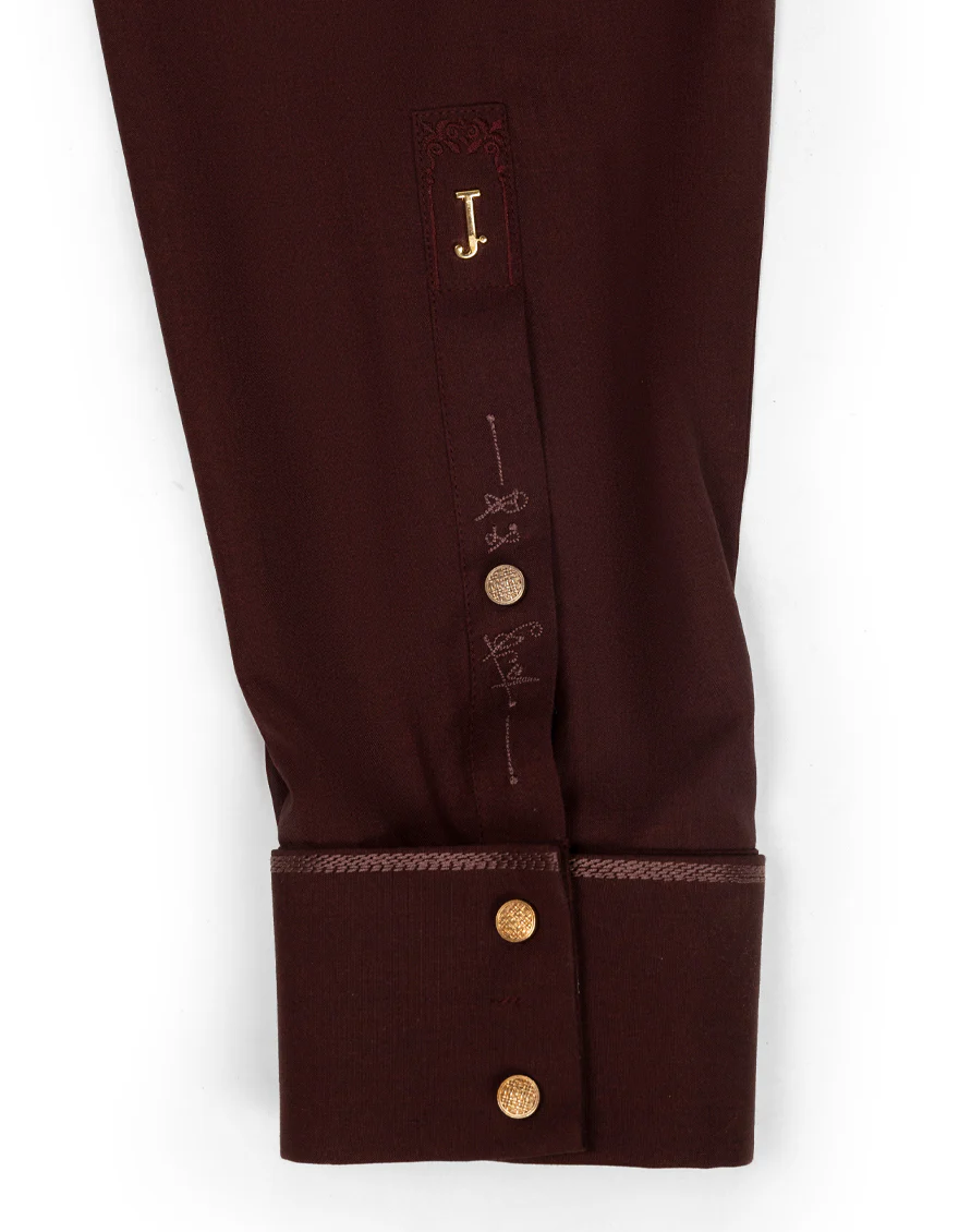MAROON BLENDED KAMEEZ SHALWAR | JJKS-A-48285-SIG/S25/JJ10119-EX - Image 4