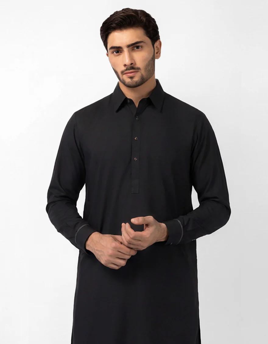 CHARCOAL BLENDED KAMEEZ SHALWAR | JJKS-A-48287-SIG/S25/JJ10119-EX - Image 2