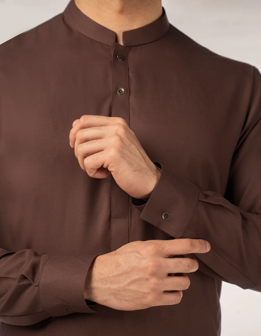 BROWN KAMEEZ SHALWAR | JJKS-A-49504/S26/JJ10551-PN - Image 3