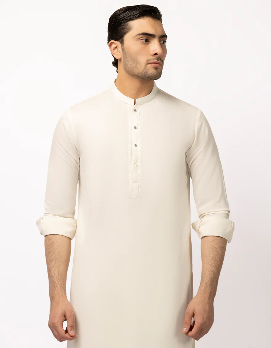 OFF WHITE BLENDED KAMEEZ SHALWAR | JJKS-A-90558/S26/JJ10630-SF - Image 2