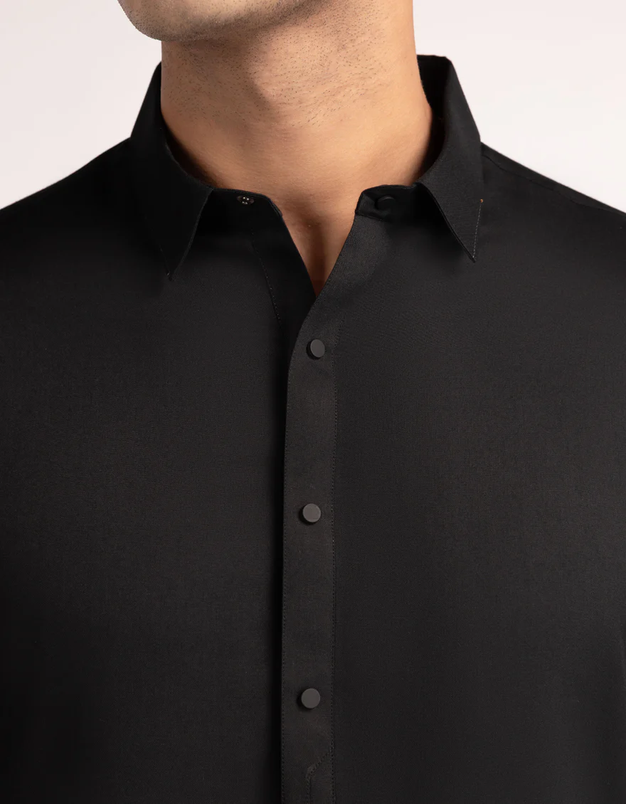 BLACK BLENDED KAMEEZ SHALWAR | JJKS-W-33646/S25/JJ9824-PN - Image 3