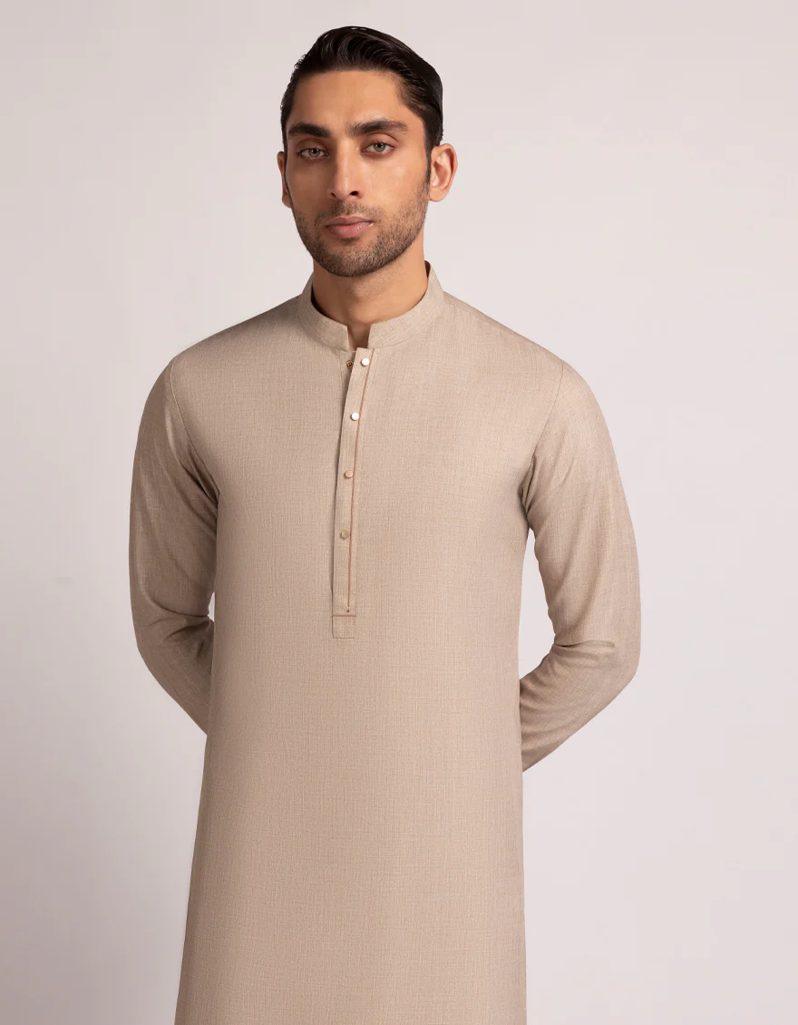 BEIGE BLENDED KAMEEZ SHALWAR | JJKS-W-33791/S25/JJ10516-CL - Image 2