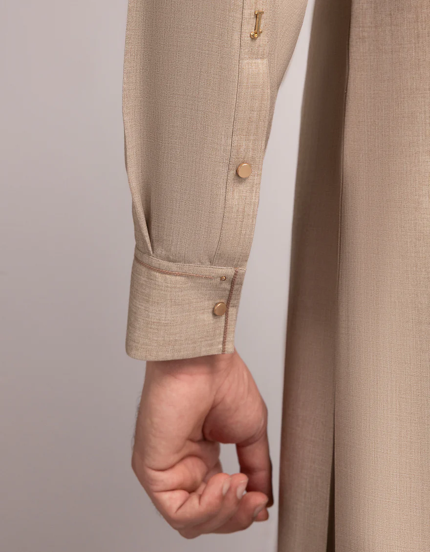 BEIGE BLENDED KAMEEZ SHALWAR | JJKS-W-33791/S25/JJ10516-CL - Image 4