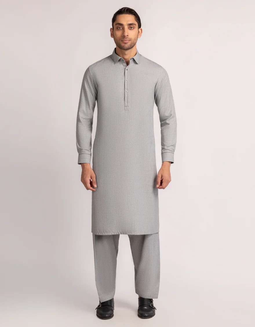 GREY BLENDED KAMEEZ SHALWAR | JJKS-W-33792/S25/JJ10516-CL